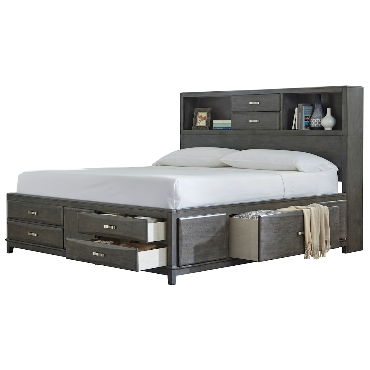 Ashley Signature Design Caitbrook B476b6 King Storage Bed With 8 Drawers Dunk And Bright